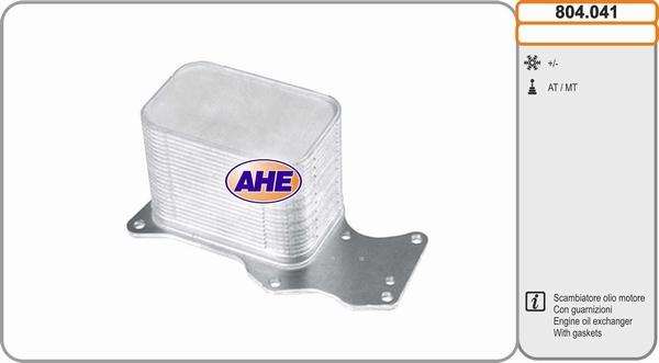 AHE 804.041 - Масляный радиатор, двигательное масло autosila-amz.com