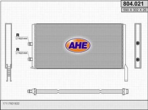 AHE 804.021 - Масляный радиатор, двигательное масло autosila-amz.com