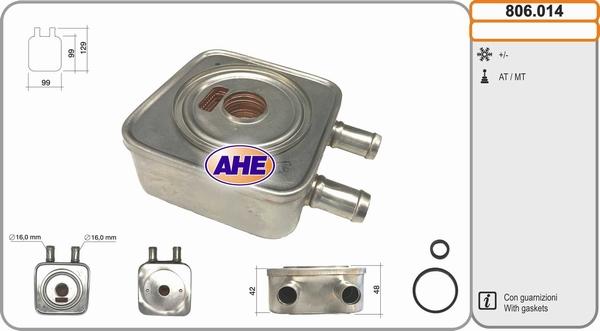 AHE 806.014 - Масляный радиатор, двигательное масло autosila-amz.com