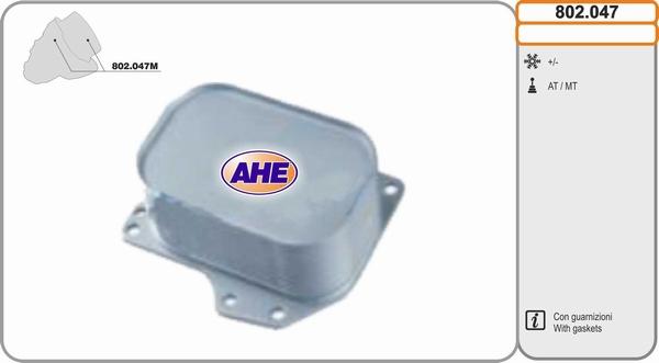 AHE 802.047 - Масляный радиатор, двигательное масло autosila-amz.com