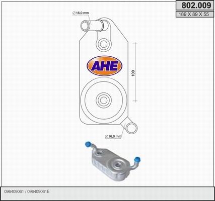 AHE 802.009 - Масляный радиатор, двигательное масло autosila-amz.com