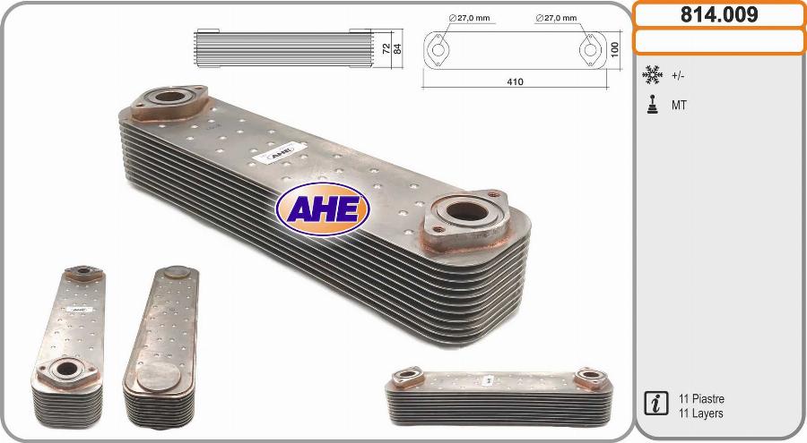 AHE 814.009 - Масляный радиатор, двигательное масло autosila-amz.com