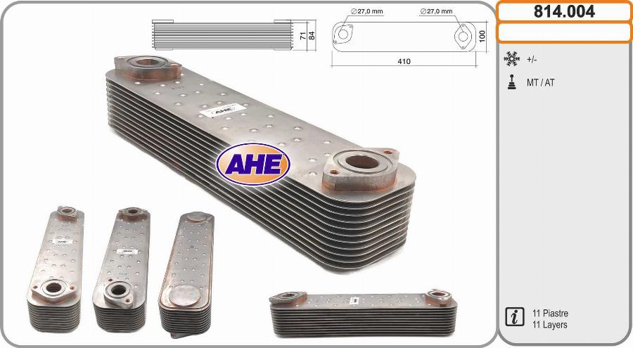 AHE 814.004 - Масляный радиатор, двигательное масло autosila-amz.com