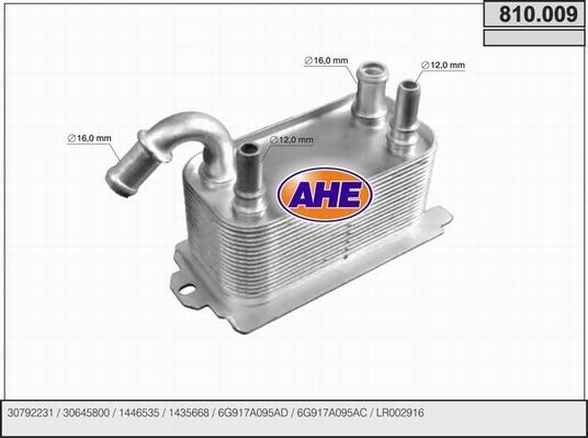 AHE 810.009 - Масляный радиатор, двигательное масло autosila-amz.com