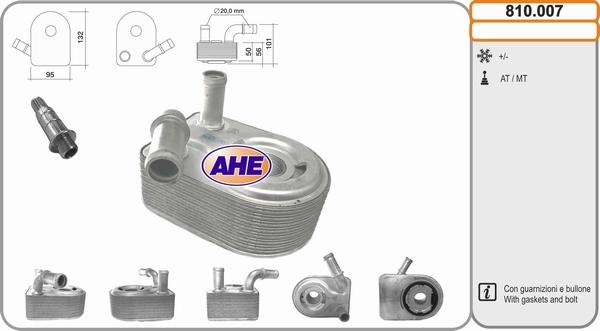AHE 810.007 - Масляный радиатор, двигательное масло autosila-amz.com