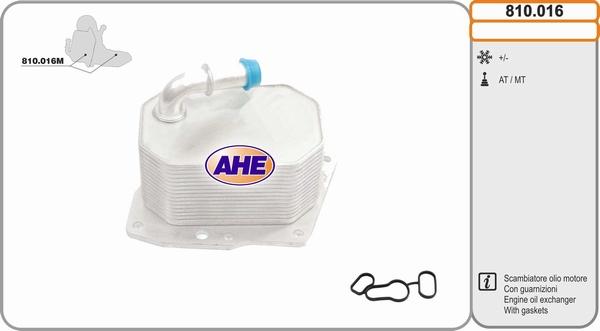 AHE 810.016 - Масляный радиатор, двигательное масло autosila-amz.com