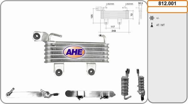 AHE 812.001 - Масляный радиатор, двигательное масло autosila-amz.com