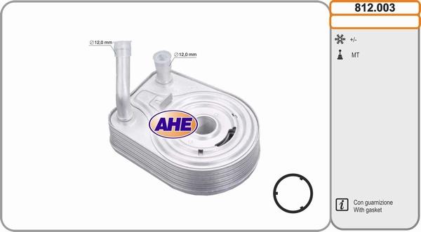 AHE 812.003 - Масляный радиатор, двигательное масло autosila-amz.com