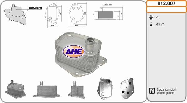 AHE 812.007 - Масляный радиатор, двигательное масло autosila-amz.com