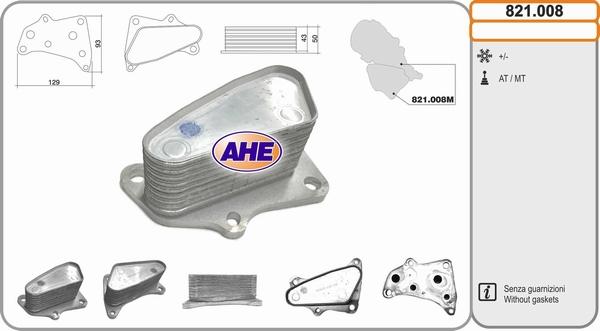AHE 821008 - Масляный радиатор, двигательное масло autosila-amz.com