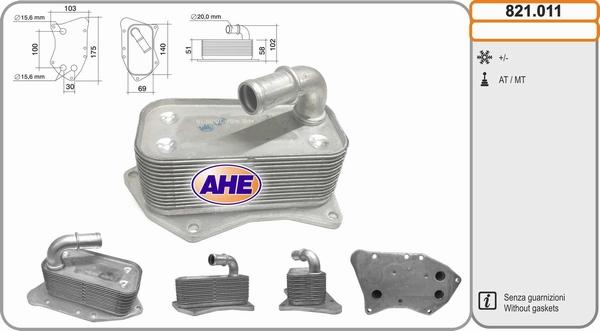 AHE 821.011 - Масляный радиатор, двигательное масло autosila-amz.com
