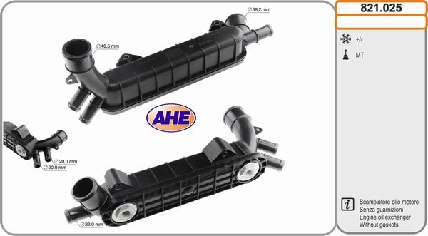 AHE 821.025 - Масляный радиатор, двигательное масло autosila-amz.com