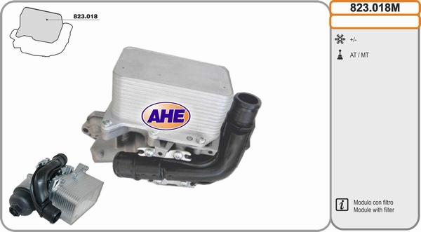 AHE 823.018M - Масляный радиатор, двигательное масло autosila-amz.com