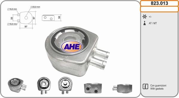 AHE 823.013 - Масляный радиатор, двигательное масло autosila-amz.com