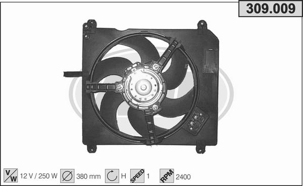 AHE 309.009 - Вентилятор, охлаждение двигателя autosila-amz.com