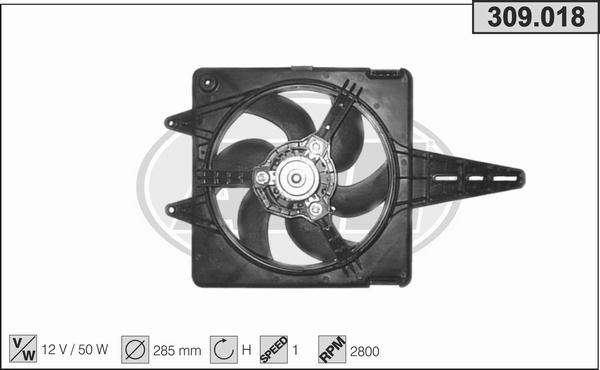 AHE 309.018 - Вентилятор, охлаждение двигателя autosila-amz.com