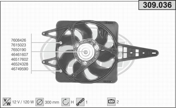 AHE 309.036 - Вентилятор, охлаждение двигателя autosila-amz.com
