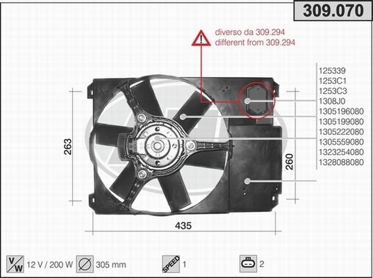 AHE 309.070 - Вентилятор, охлаждение двигателя autosila-amz.com