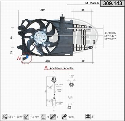 AHE 309.143 - Вентилятор, охлаждение двигателя autosila-amz.com