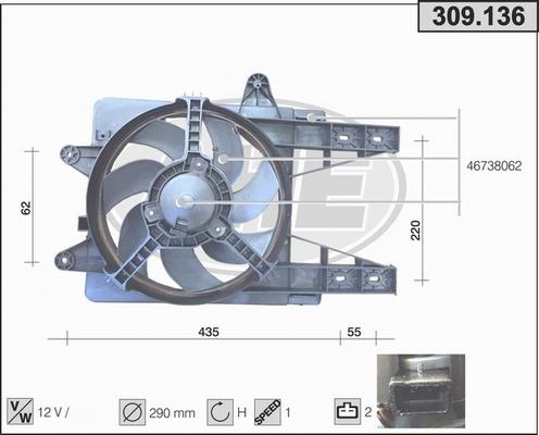 AHE 309.136 - Вентилятор, охлаждение двигателя autosila-amz.com