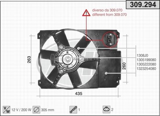 AHE 309.294 - Вентилятор, охлаждение двигателя autosila-amz.com