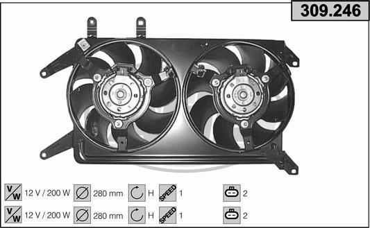 AHE 309.246 - Вентилятор, охлаждение двигателя autosila-amz.com