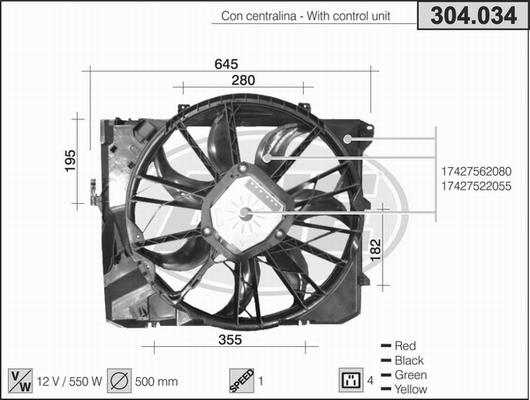 AHE 304.034 - Вентилятор, охлаждение двигателя autosila-amz.com