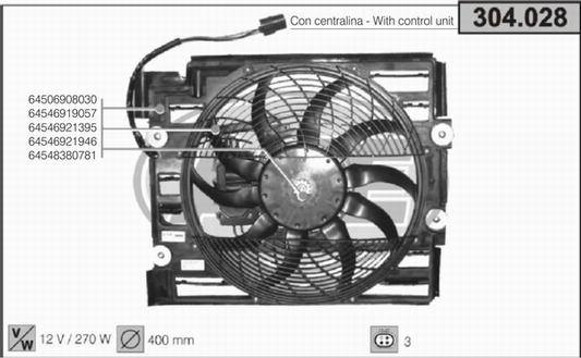 AHE 304.028 - Вентилятор, охлаждение двигателя autosila-amz.com