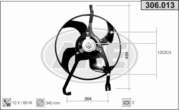 AHE 306.013 - Вентилятор, охлаждение двигателя autosila-amz.com