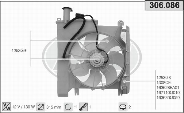 AHE 306.086 - Вентилятор, охлаждение двигателя autosila-amz.com