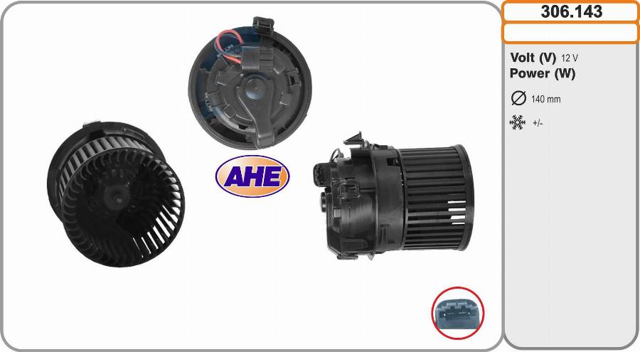 AHE 306.143 - Вентилятор салона autosila-amz.com