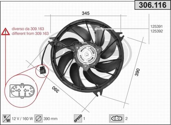 AHE 306.116 - Вентилятор, охлаждение двигателя autosila-amz.com