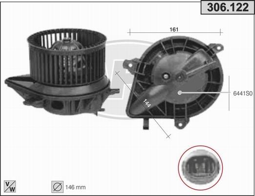 AHE 306.122 - Вентилятор салона autosila-amz.com