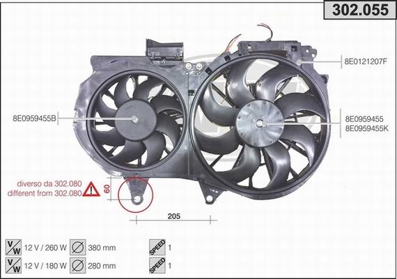 AHE 302.055 - Вентилятор, охлаждение двигателя autosila-amz.com