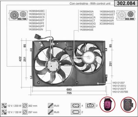 AHE 302.084 - Вентилятор, охлаждение двигателя autosila-amz.com