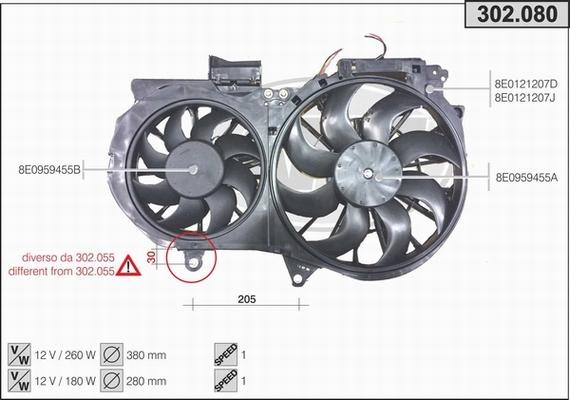 AHE 302.080 - Вентилятор, охлаждение двигателя autosila-amz.com