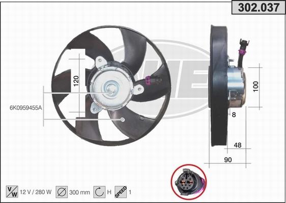 AHE 302.037 - Вентилятор, охлаждение двигателя autosila-amz.com