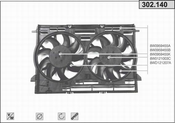 AHE 302.140 - Вентилятор, охлаждение двигателя autosila-amz.com