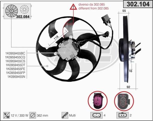 AHE 302.104 - Вентилятор, охлаждение двигателя autosila-amz.com