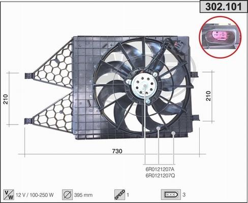 AHE 302.101 - Вентилятор, охлаждение двигателя autosila-amz.com