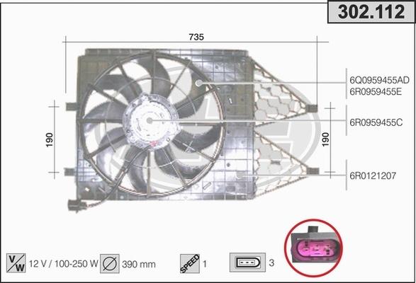 AHE 302.112 - Вентилятор, охлаждение двигателя autosila-amz.com