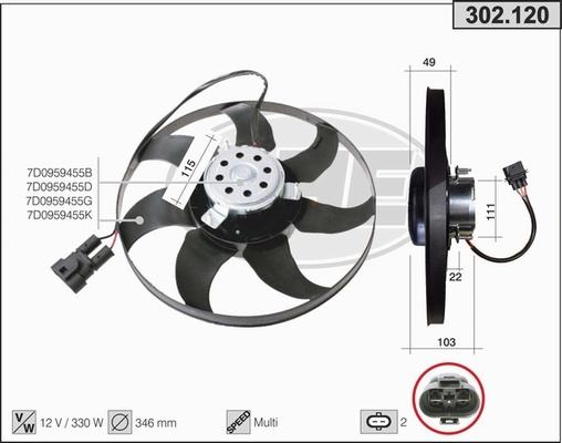 AHE 302.120 - Вентилятор, охлаждение двигателя autosila-amz.com