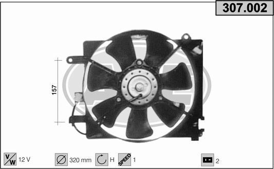 AHE 307.002 - Вентилятор, охлаждение двигателя autosila-amz.com