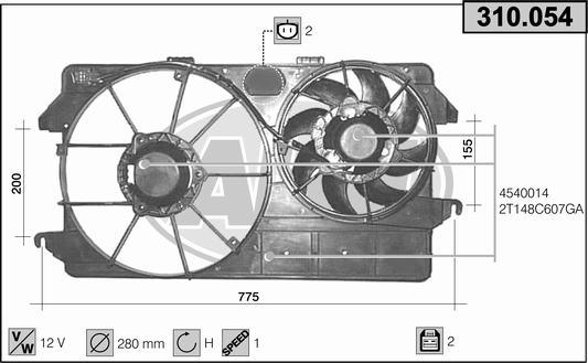 AHE 310.054 - Вентилятор, охлаждение двигателя autosila-amz.com