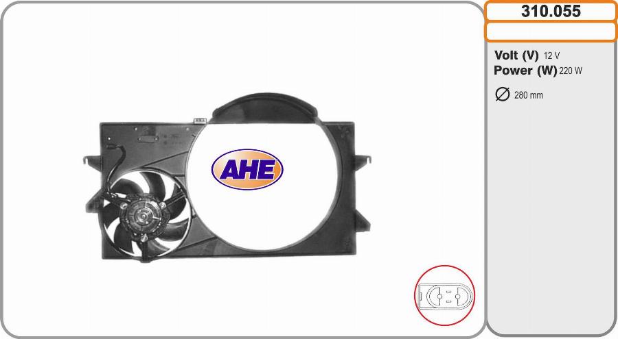 AHE 310.055 - Вентилятор, охлаждение двигателя autosila-amz.com