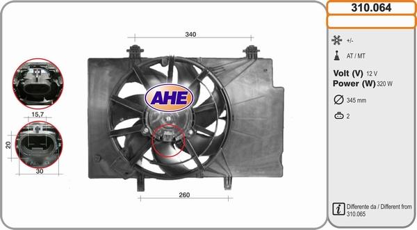 AHE 310.064 - Вентилятор, охлаждение двигателя autosila-amz.com