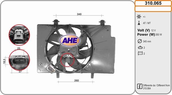 AHE 310.065 - Вентилятор, охлаждение двигателя autosila-amz.com