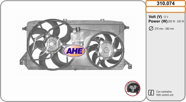 AHE 310.074 - Вентилятор, охлаждение двигателя autosila-amz.com