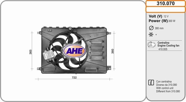 AHE 310.070 - Вентилятор, охлаждение двигателя autosila-amz.com