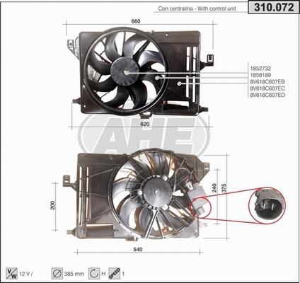 AHE 310.072 - Вентилятор, охлаждение двигателя autosila-amz.com